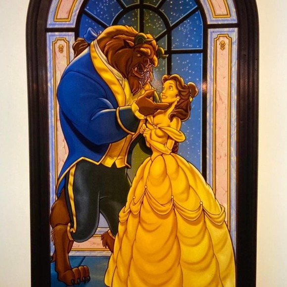 Disney Other - 2000 LIMITED EDITION DISNEY'S BEAUTY AND THE BEAST STAINED GLASS WINDOW